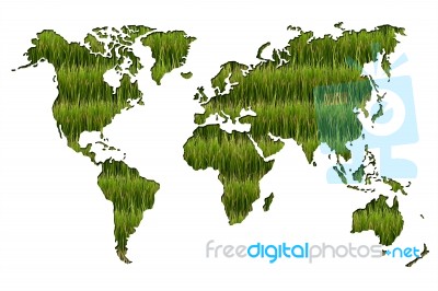 World Map Of Agriculture On White Background Stock Photo