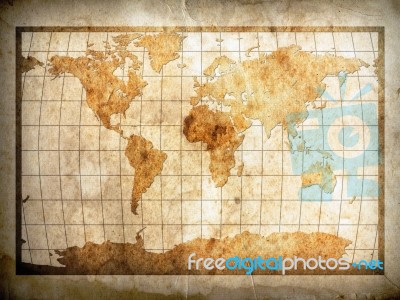 World Map On Paper Stock Image