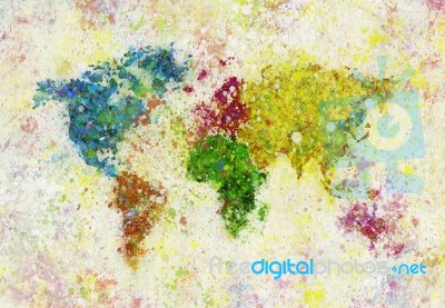 World Map Painting Stock Image