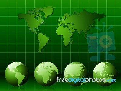 World Map Shows Background Globalization And Template Stock Image