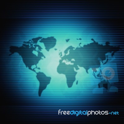 World Map Technology Background Stock Image