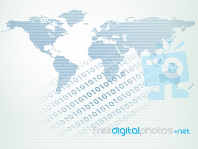 World Map With Digital Background Stock Image