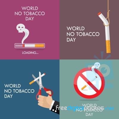 World No Tobacco Day Poster Set Stock Image