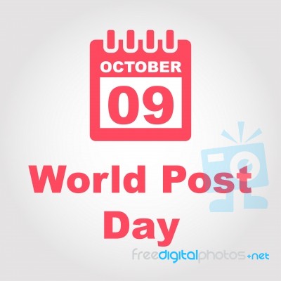 World Post Day With Calendar Icon -  Illustration Stock Image