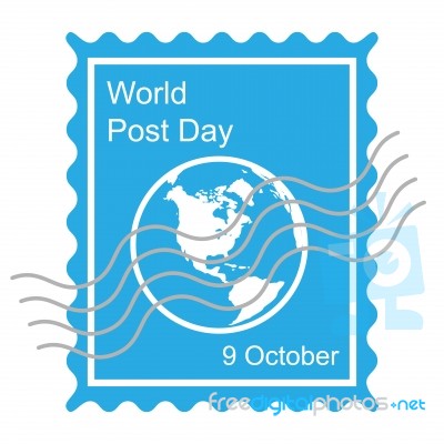 World Post Day With Globe Icon -  Illustration Stock Image