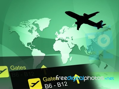 World Travel Indicates Journey Globalise And Flight Stock Image