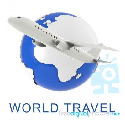 World Travel Indicates Planet Traveller 3d Rendering Stock Image