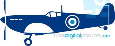 World War 2 Fighter Plane Spitfire Retro Stock Image