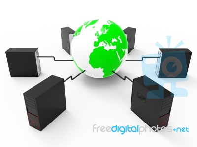 World Wide Network Represents Web Site And Computer Stock Image