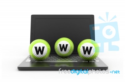 World Wide Web Ball On Laptop Stock Image