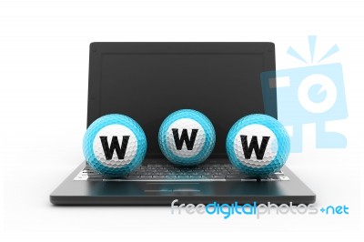 World Wide Web Ball On Laptop Stock Image