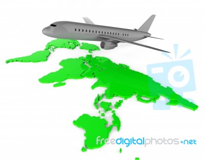 Worldwide Flights Means Web Site And Globalize Stock Image