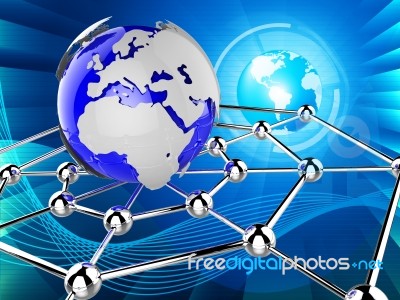 Worldwide Network Indicates Global Communications And Communicat… Stock Image