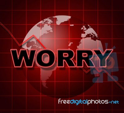 Worry Graph Shows Uneasiness Data And Diagram Stock Image