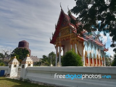 Worship Buddhist Pavilion Statue At Temple In Thailand  Stock Photo