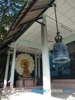 Worship Buddhist Pavilion Statue At Temple In Thailand  Stock Photo