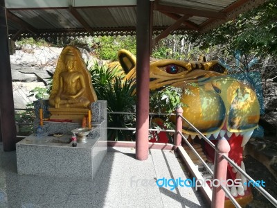 Worship Buddhist Pavilion Statue At Temple In Thailand  Stock Photo