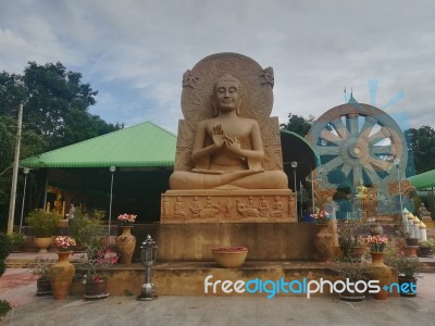 Worship Buddhist Pavilion Statue At Temple In Thailand  Stock Photo