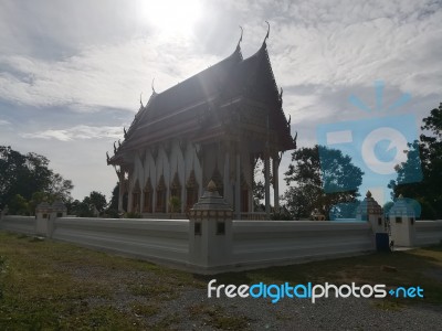 Worship Buddhist Pavilion Statue At Temple In Thailand  Stock Photo