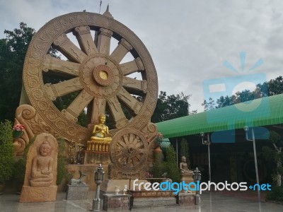 Worship Buddhist Pavilion Statue At Temple In Thailand  Stock Photo