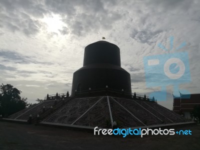 Worship Buddhist Pavilion Statue At Temple In Thailand  Stock Photo