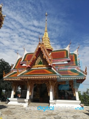 Worship Buddhist Pavilion Statue At Temple In Thailand  Stock Photo