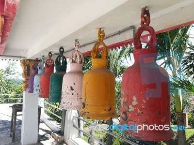 Worship Buddhist Pavilion Statue At Temple In Thailand  Stock Photo