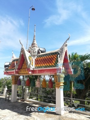 Worship Buddhist Pavilion Statue At Temple In Thailand  Stock Photo