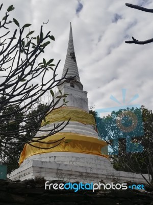 Worship Buddhist Pavilion Statue At Temple In Thailand  Stock Photo