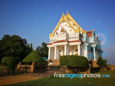 Worship Buddhist Pavilion Statue At Temple In Thailand  Stock Photo