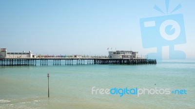 Worthing, West Sussex/uk - April 20 : View Of Worthing Pier In W… Stock Photo