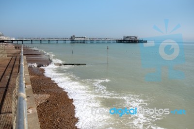 Worthing, West Sussex/uk - April 20 : View Of Worthing Pier In W… Stock Photo