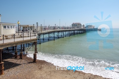 Worthing, West Sussex/uk - April 20 : View Of Worthing Pier In W… Stock Photo