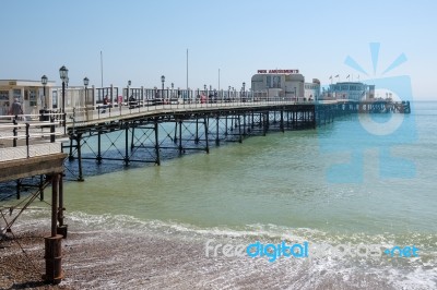 Worthing, West Sussex/uk - April 20 : View Of Worthing Pier In W… Stock Photo