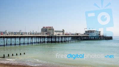 Worthing, West Sussex/uk - April 20 : View Of Worthing Pier In W… Stock Photo