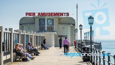 Worthing, West Sussex/uk - April 20 : View Of Worthing Pier In W… Stock Photo