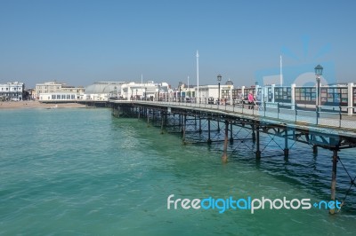 Worthing, West Sussex/uk - April 20 : View Of Worthing Pier In W… Stock Photo