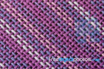 Woven Fabric Texture With Ultraviolet And Lilac Colors Stock Photo