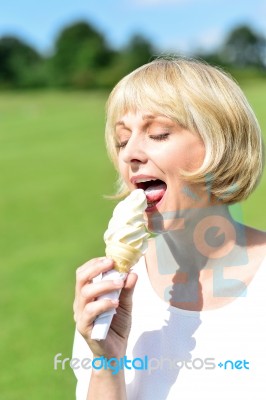 Wow ! Delicious Ice Cream ! Stock Photo