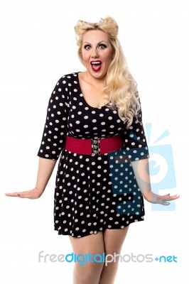 Wow, I Am So Cute In This Dress ! Stock Photo