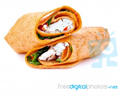 Wrap Sandwich Stock Photo