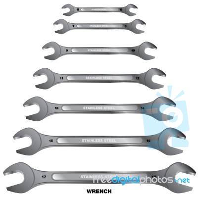 Wrench Isolated On White Background. Object Tool For Shop Isolated On White Background Stock Image