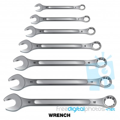 Wrench Tool. Wrench Isolated On White Background Stock Image