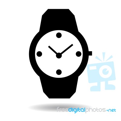 Wristwatch Of Circular Shape Icon  Illustration Eps10 On White Background Stock Image