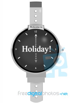 Wristwatch, Welcome To Holiday Stock Image
