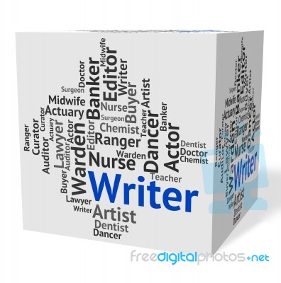 Writer Job Shows Hire Writers And Occupation Stock Image