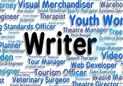 Writer Job Shows Text Career And Writers Stock Image