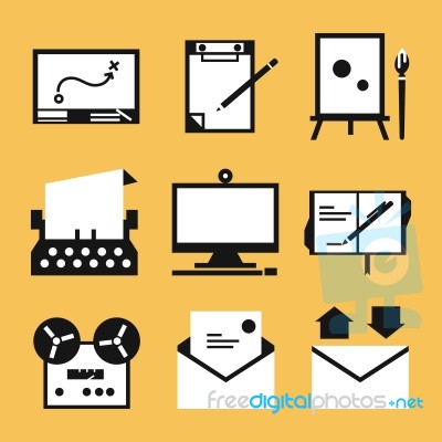 Writing Icon Set Stock Image