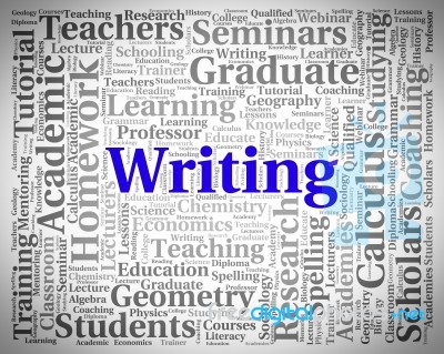 Writing Word Representing Text Handwriting And Penmanship Stock Image