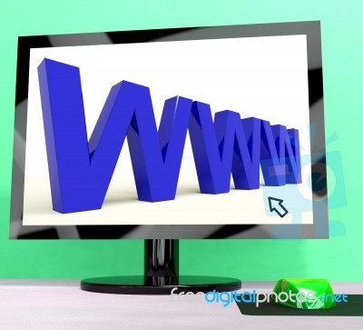 Www Computer Word Showing Online Websites Or Internet Stock Image